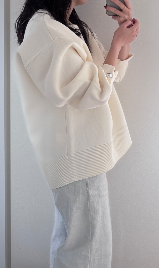 スリーブボタンニット全3色