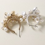じゃらじゃらパールピアス　フープピアス　チタンポスト　低アレルギー対応　bittersweet