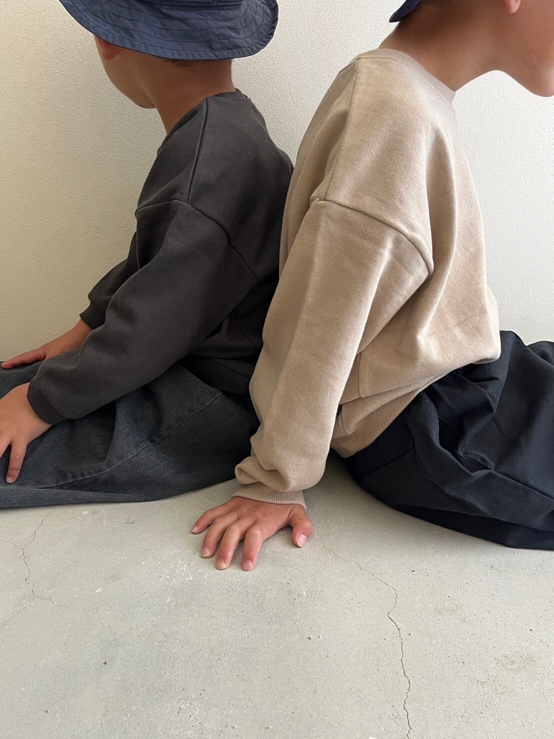 kids Jr.】 basic mtm 〔ベーシックスウェット〕 swann. 新品 mamami ステッチパンツ XS ブラウン 80-85
