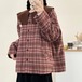 2色／ペタルカラーチェック柄コート ・12499