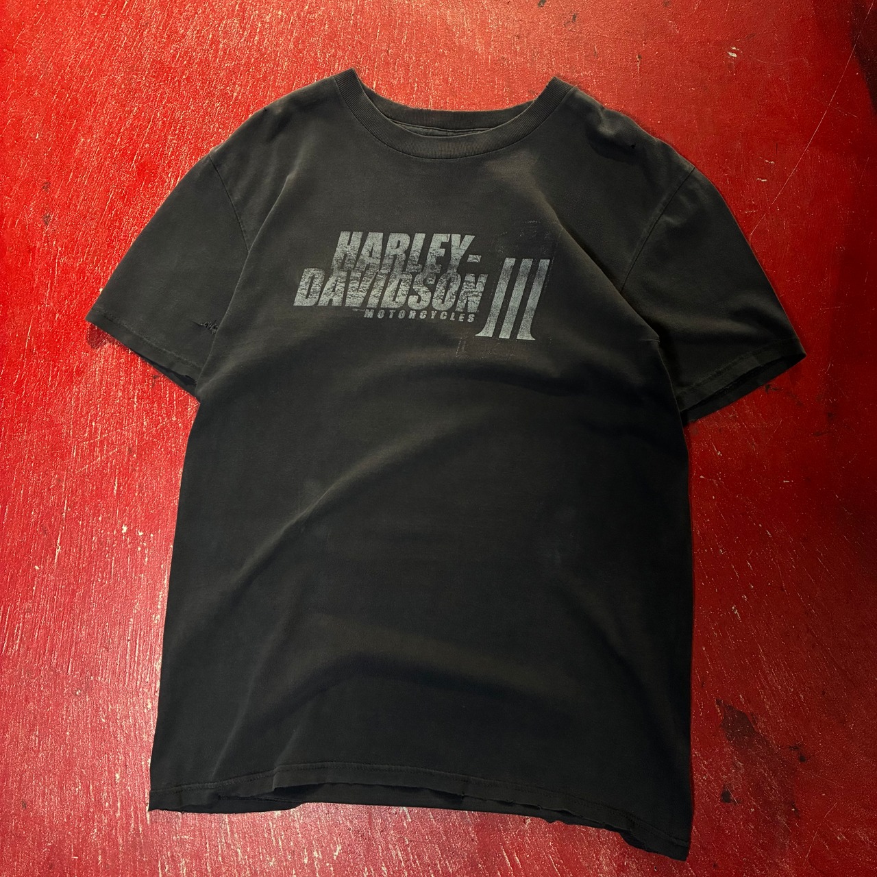 Harley-Davidson No.1フェードTシャツ　黒　ハーレー