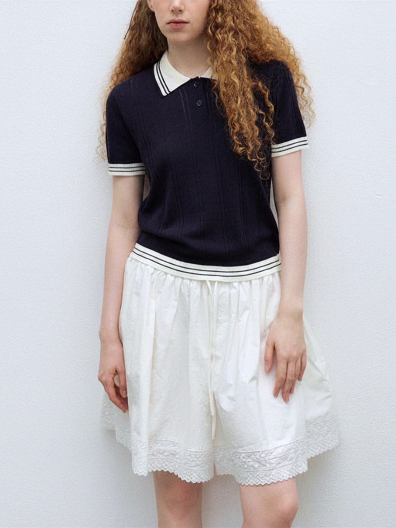 Ligne Contrast Knit Polo F0683
