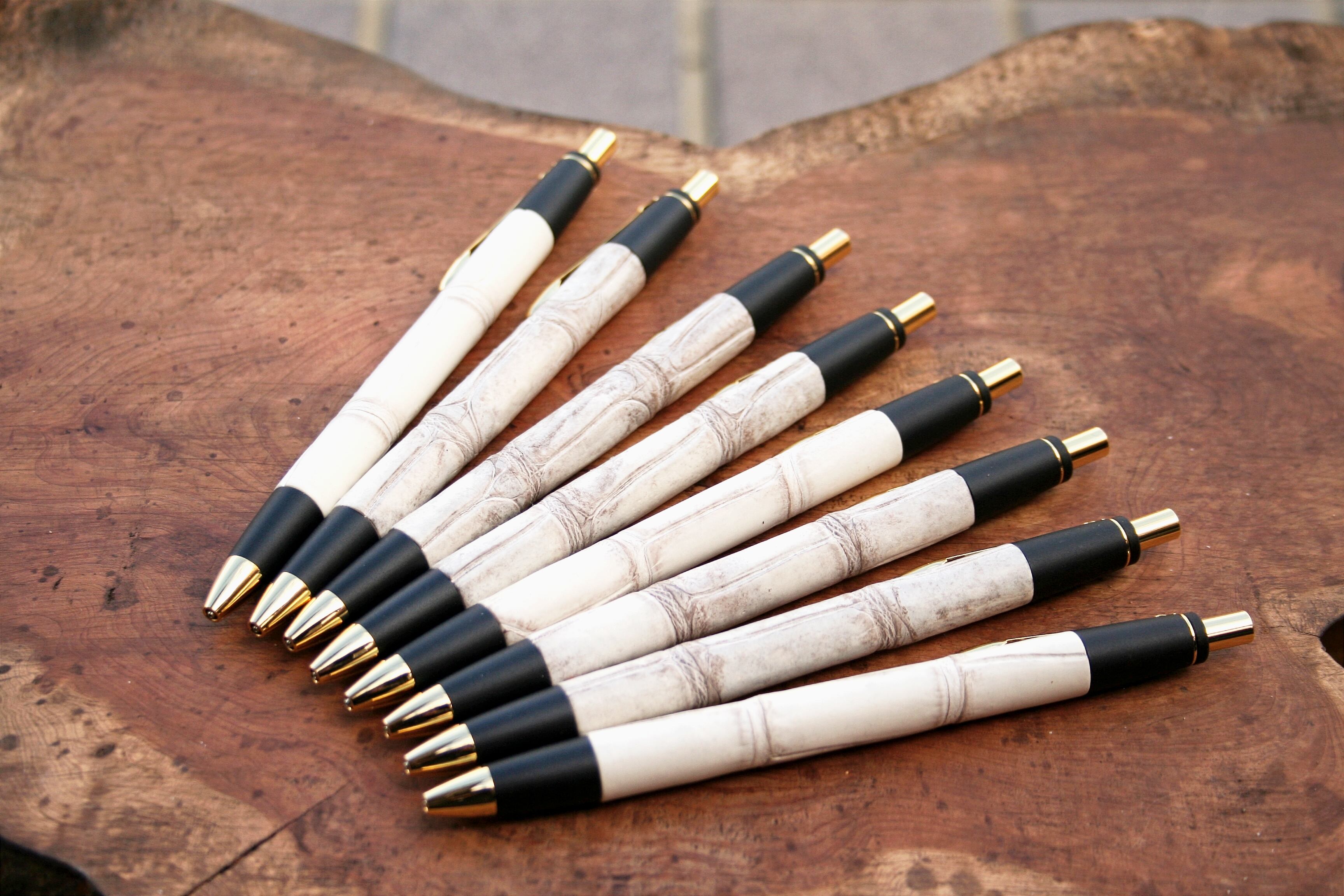 ☆不定期販売☆ 革軸ペン【ヒマラヤクロコダイル】 ボールペン | Schicksal 