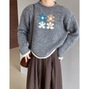 round neck flower sweater m0419
