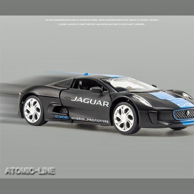 ジャガー C-X75 1/32 ミニカー 全2色 ライト点灯 合金モデル 模型 ジオラマ ハイブリット スーパーカー 007 ボンドカー