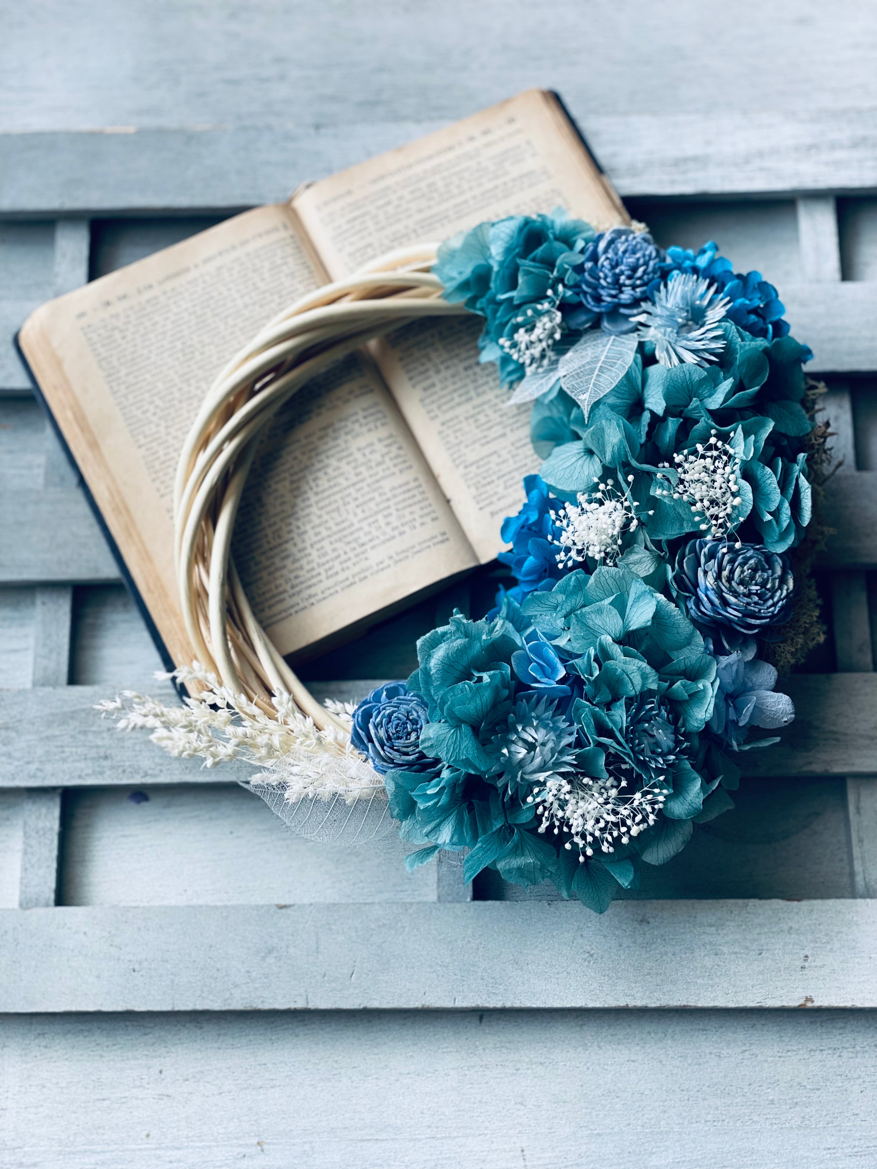 紫陽花リース f9946b0d4a0a03a4ce603a53b54303