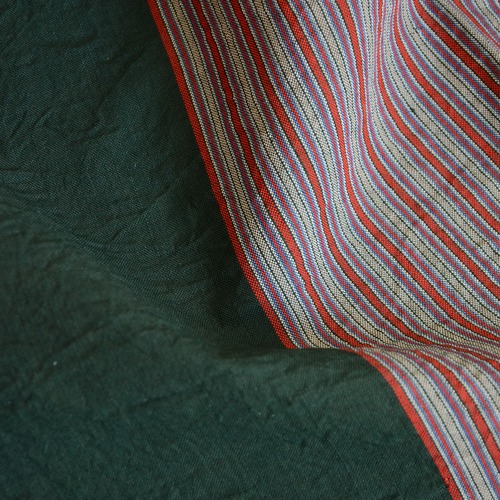 風呂敷 古布 木綿 リメイク素材 生地 緑無地 縞模様 2トーン ジャパンヴィンテージ 昭和レトロ | Furoshiki Wrapping Cloth Japanese Fabric Cotton Vintage Plain Stripe Pattern Two Tone