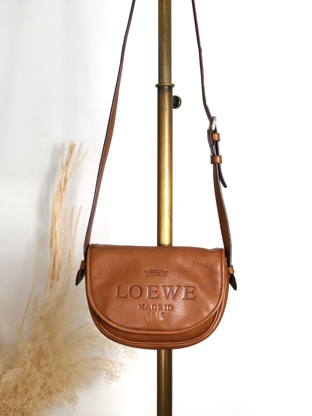 LOEWE ロエベ  レザー がま口 コインケース ブラウン vintage ヴィンテージ オールド 4s3vw2