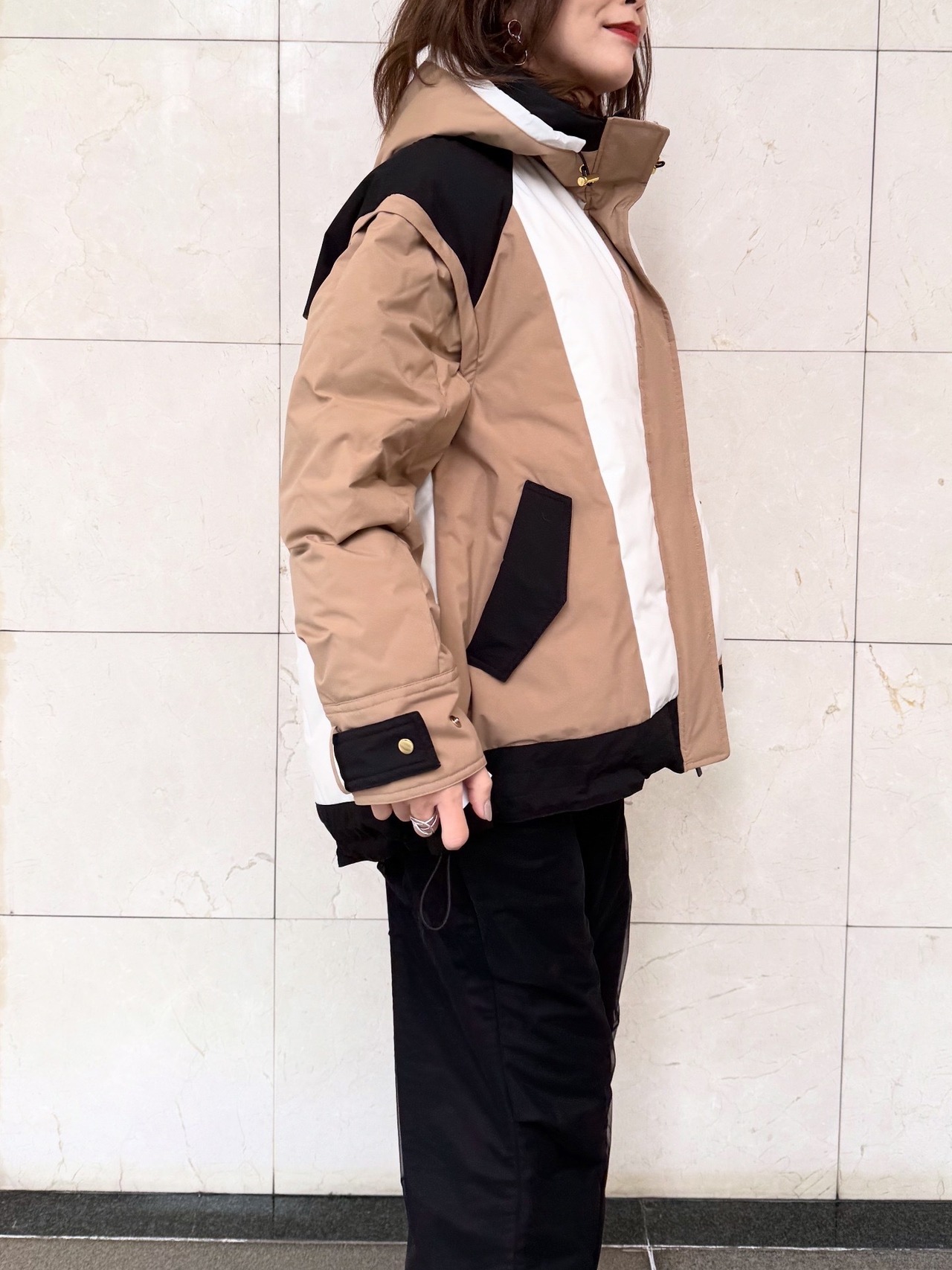 リズレイ RISLEY risley バイカラーダウンマウンテンパーカー