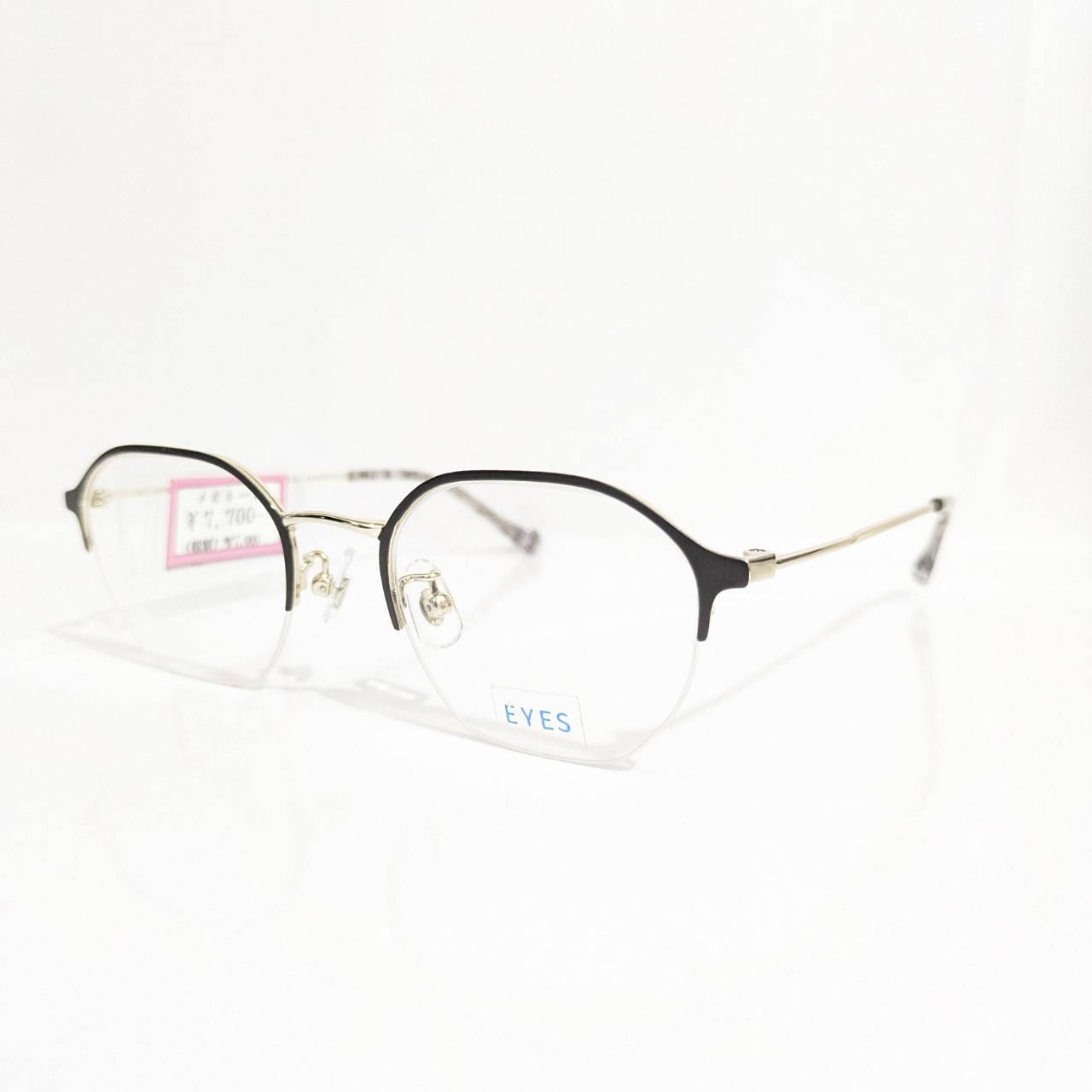【EYES】ボストンナイロールフレーム ゴールド・ブラック