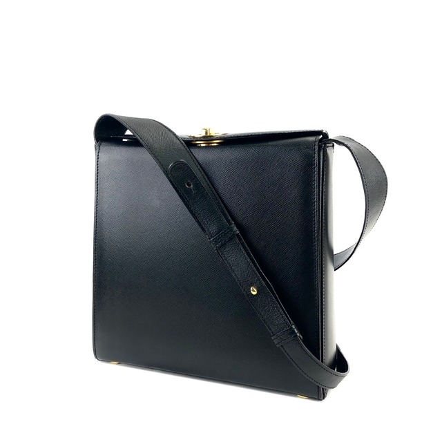 CELINE　セリーヌ　ロゴ　ターンロック　エンボスレザー　クロスボディ　ボックス　ショルダーバッグ　ブラック　vintage　ヴィンテージ　オールドセリーヌ　ge27h6