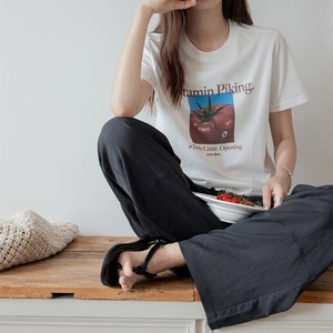 Tomato photographic T-SHIRT 2color　v-01570