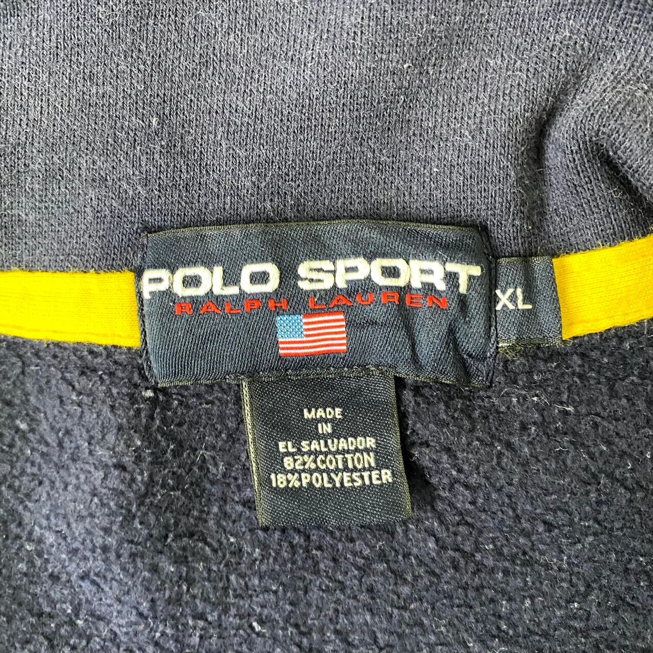 ビッグサイズ 90年代 POLO SPORT RALPH LAUREN ポロスポーツ ラルフローレン ハーフジップスウェット メンズ2XL相当 古着  90s ビンテージ ヴィンテージ プルオーバー トレーナー ネイビー 紺色 大きいサイズ【スウェット】 | cave 古着屋【公式】古着通販サイト