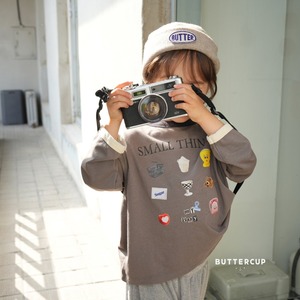【Butter cup】スモールシングロンT 80〜110cm チャコール 241018