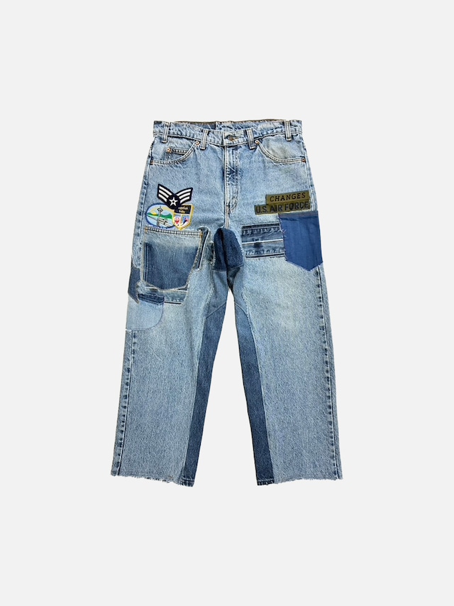 PATCHWORK DENIM PANTS(1)