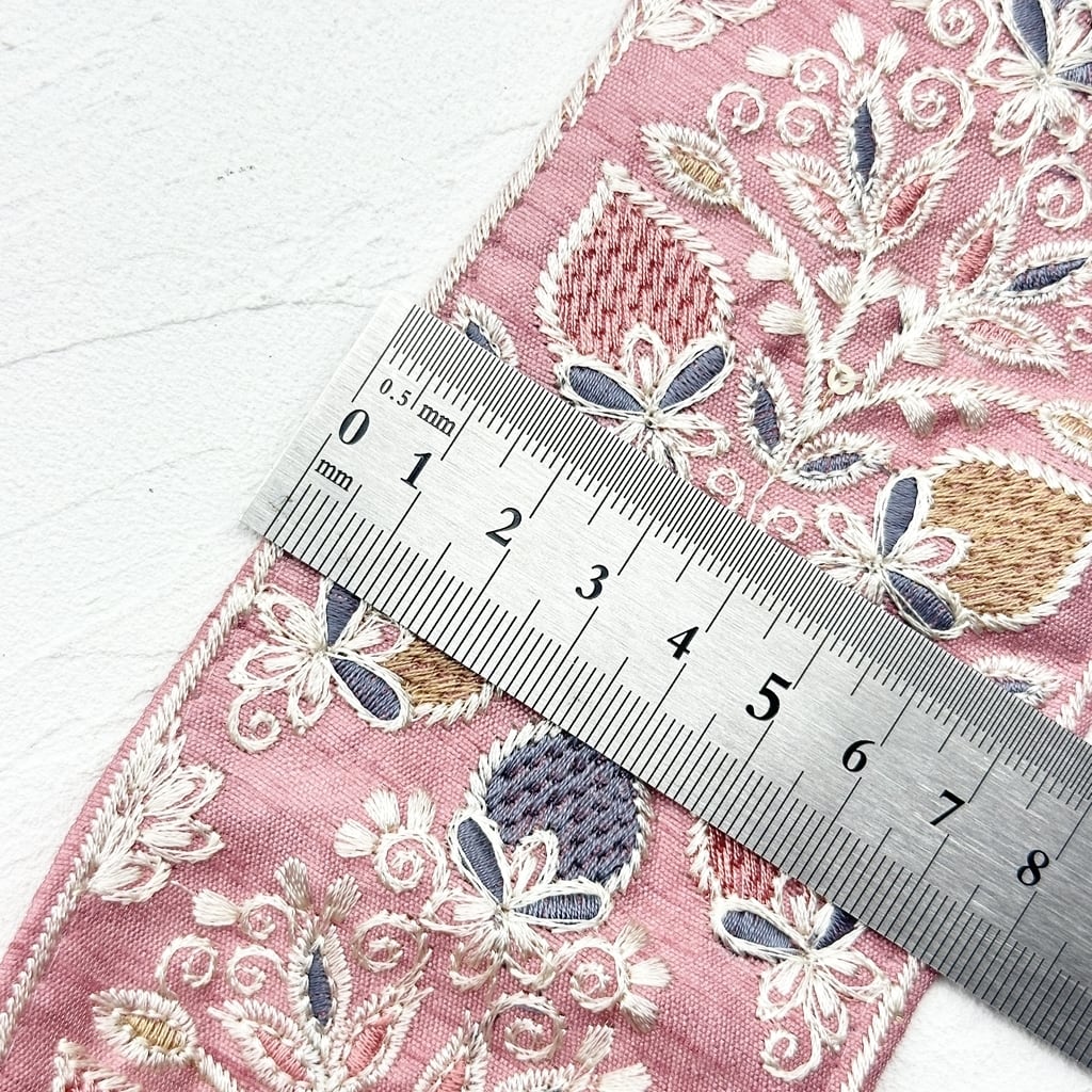 ストロベリー [布ピンク]インド刺繍リボン 3038 | インド刺繍リボン