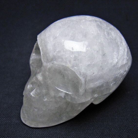 水晶 ドクロ スカル 置物 一点物 145-1765