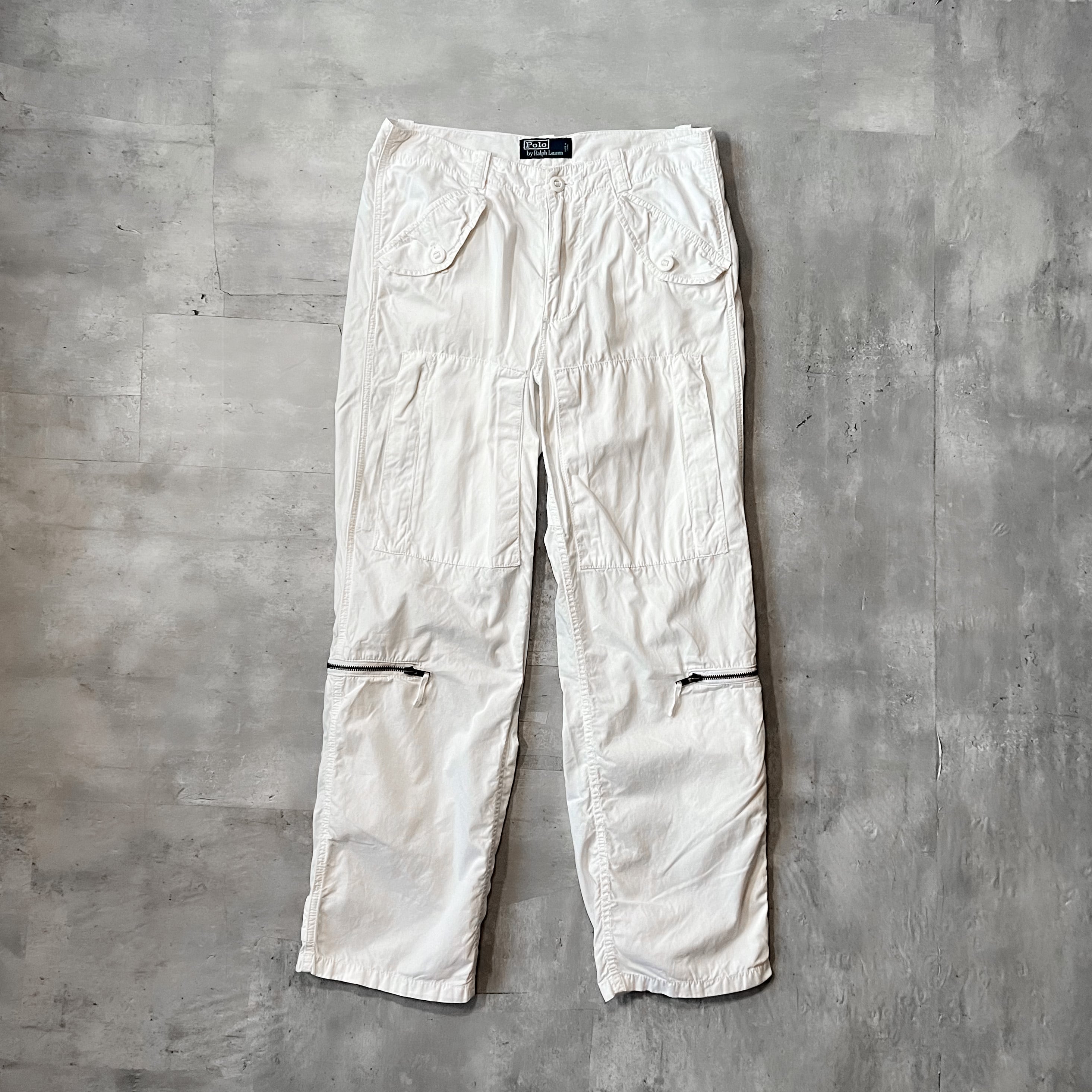 90s-00s “polo by ralph lauren” snowcamo pants sampling zipper 90