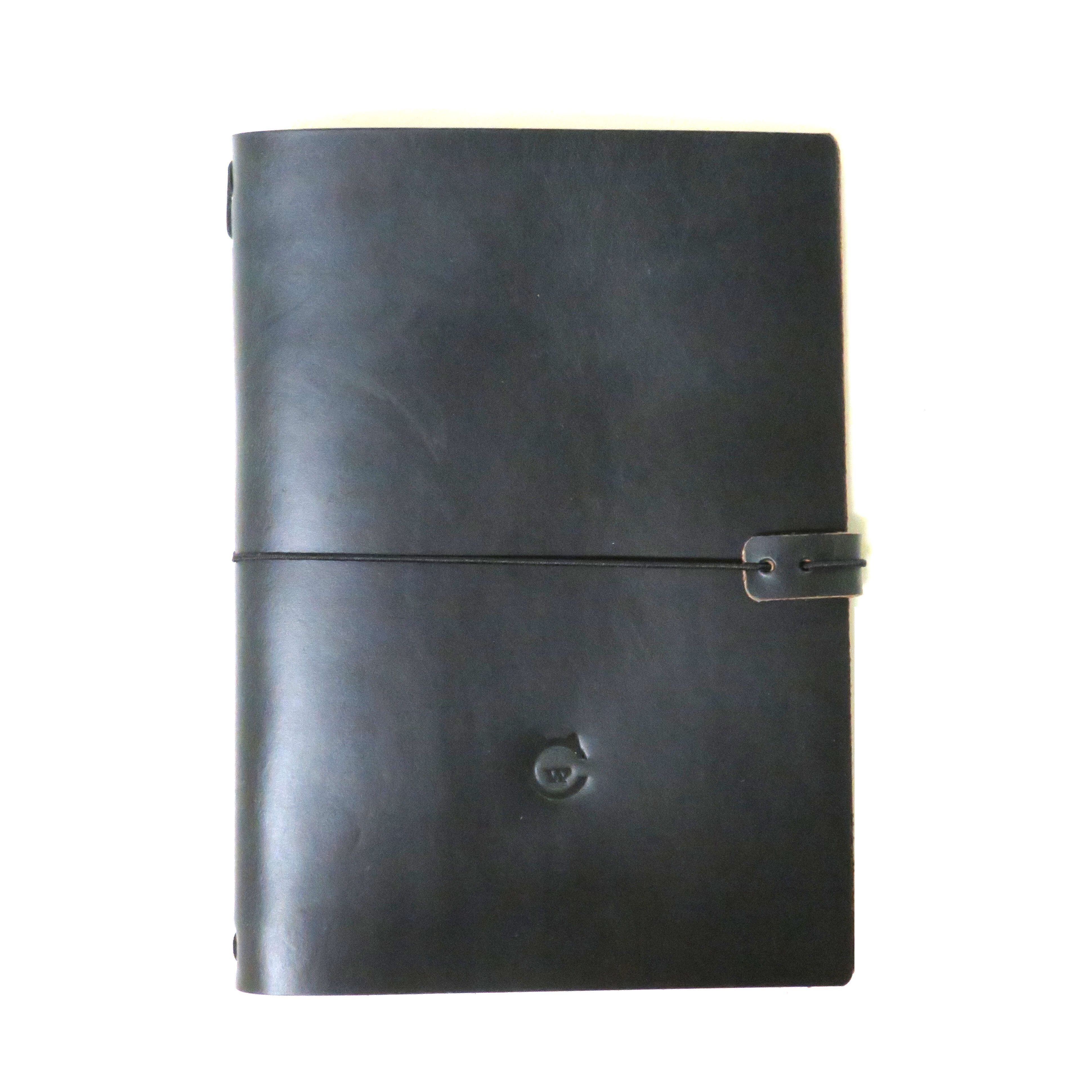 本革ノートカバー クロムエクセル革 ネイビー 横罫線リフィル With C Note