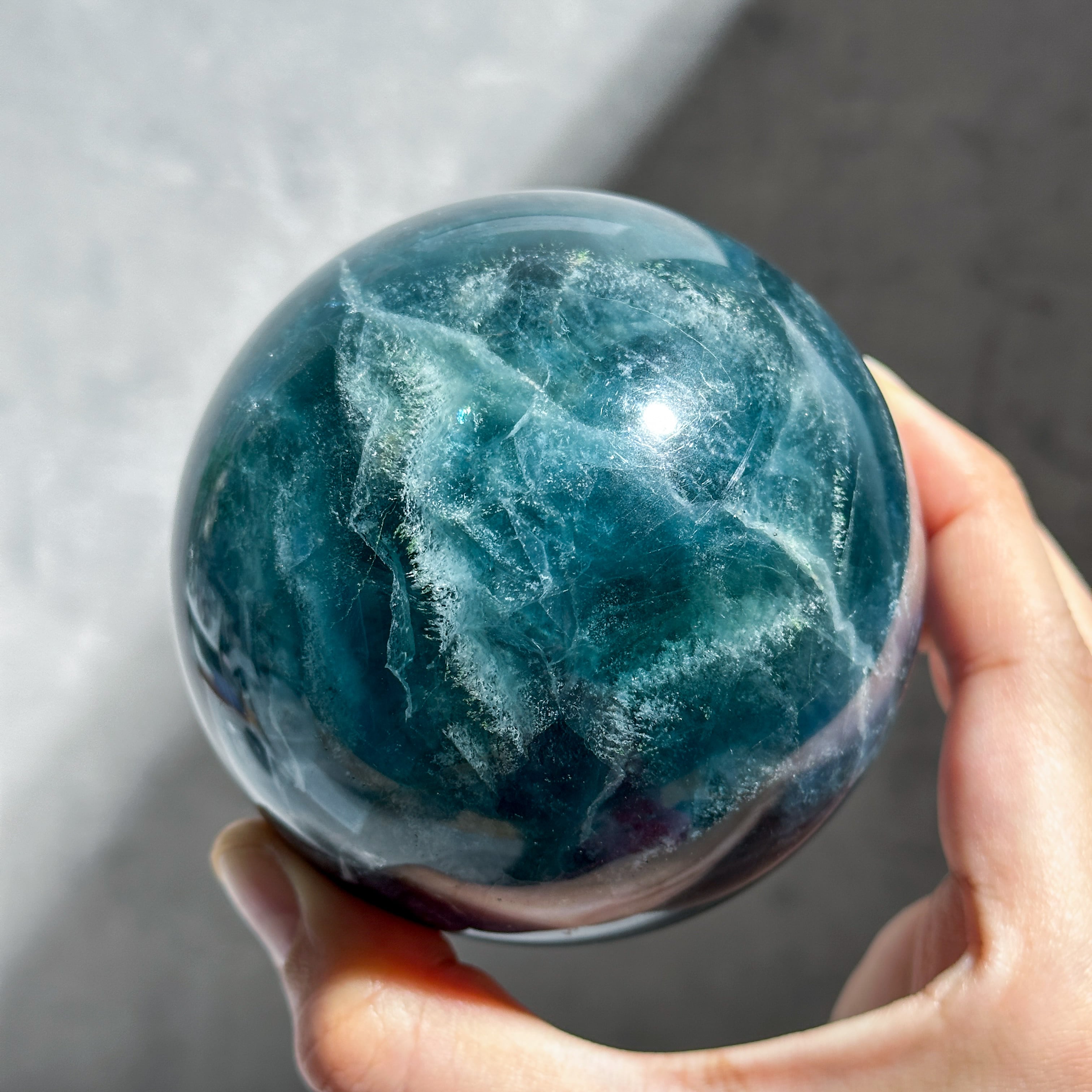 ブルーフローライト スフィア（丸玉）51◇ Blue Fluorite ◇天然石