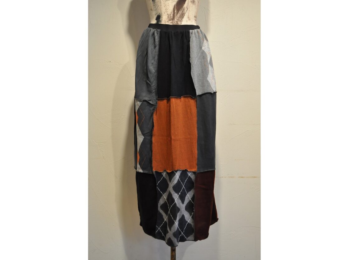 RehersalL】knit patch skirt /【リハーズオール】ニットパッチ  