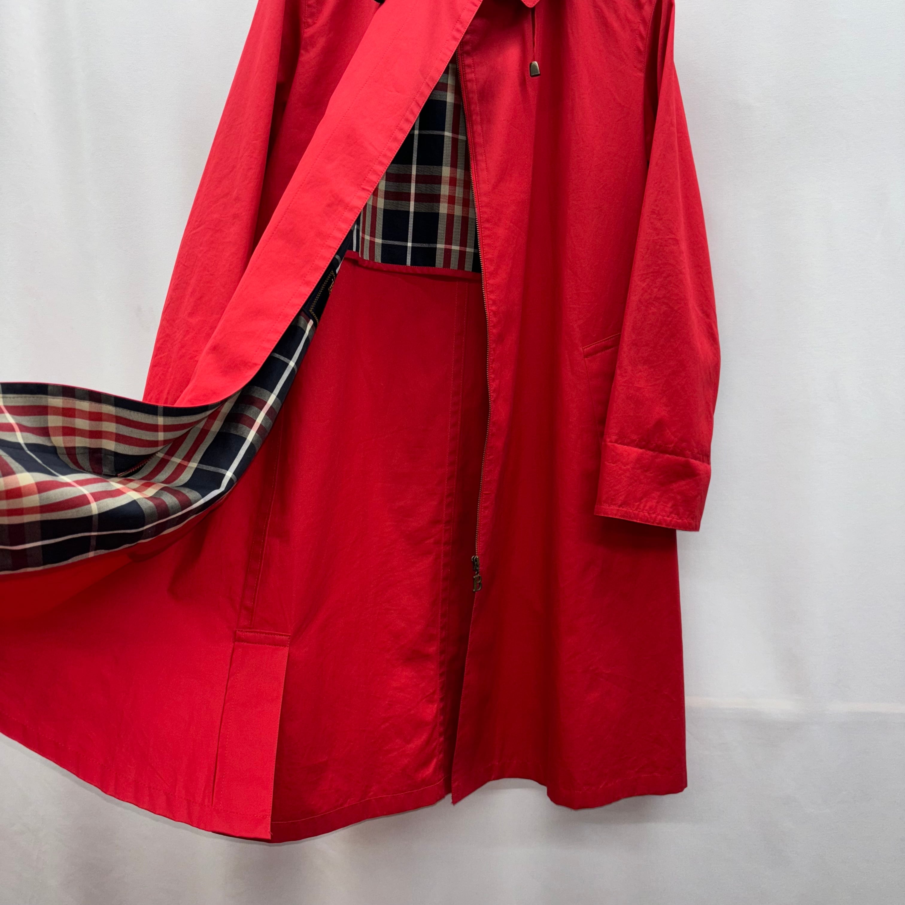 ９０Ｓ.BURBERRY'S レッド ロングコート　　９号 BURBERRYS】90s coat バーバリー コート レディース | no pain no gain
