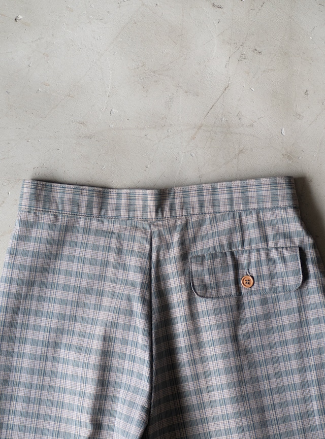 "Errecinque" 1970s deadstock Plaid trousers