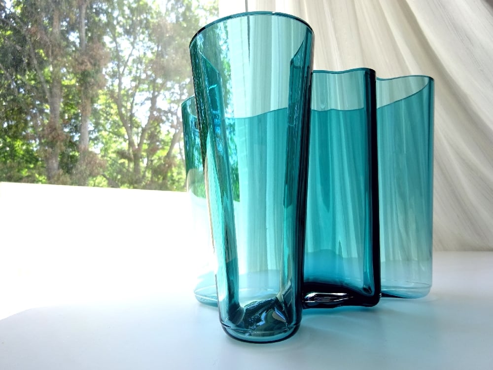 iittala / イッタラ アアルト アールト フラワーベース シーブルー VASE Alvar Aalto Sea Blue 160mm 花瓶  北欧 箱付 | torori powered by BASE