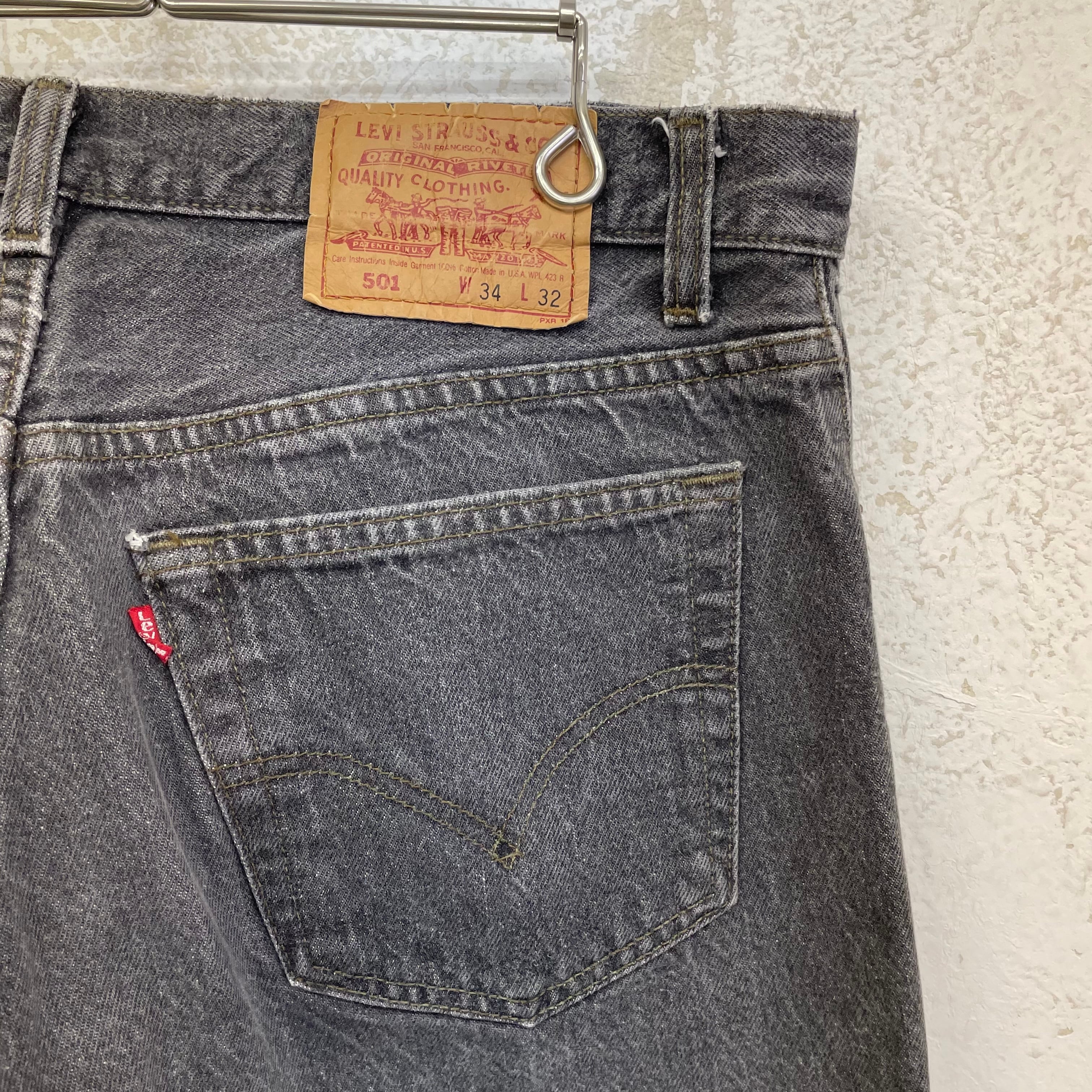 92'y Levi's 501 先染め BLACK made in USA size/W34L32 92'y Levi's 501 先染め BLACK made in USA size/W34L32