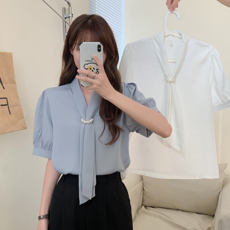 ホワイトシャツ トップス サマー薄手スリーブ 夏物 1号婦人47602033697