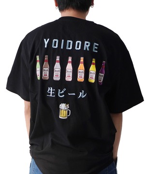 YOIDORE よいどれ ビールで記憶なし TEE 816510 半袖Tシャツ クルーネック メンズ レディース 酒 ビール 居酒屋 カジュアル WHITE BLACK