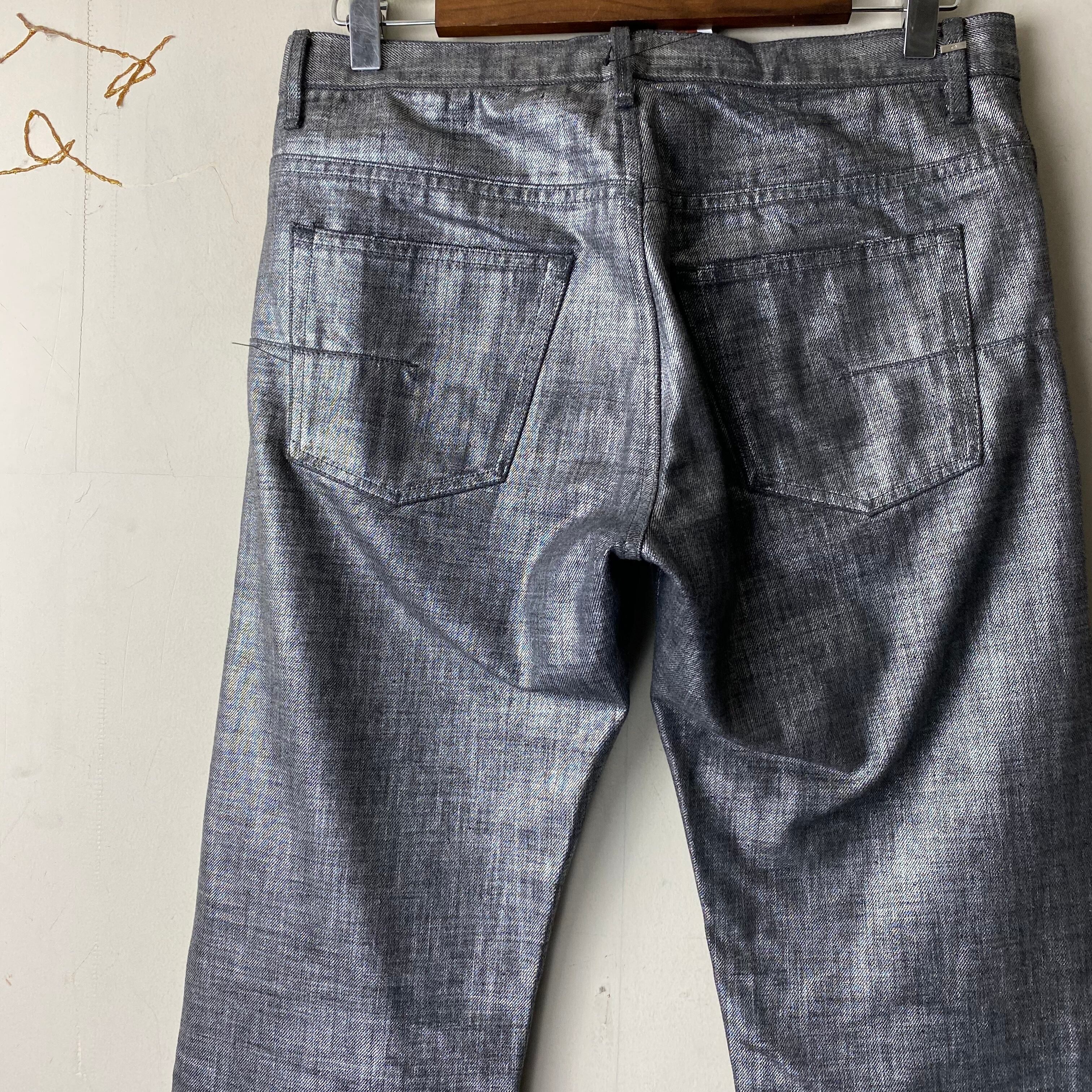 DIOR HOMME silver coating denim pants | NOIR ONLINE