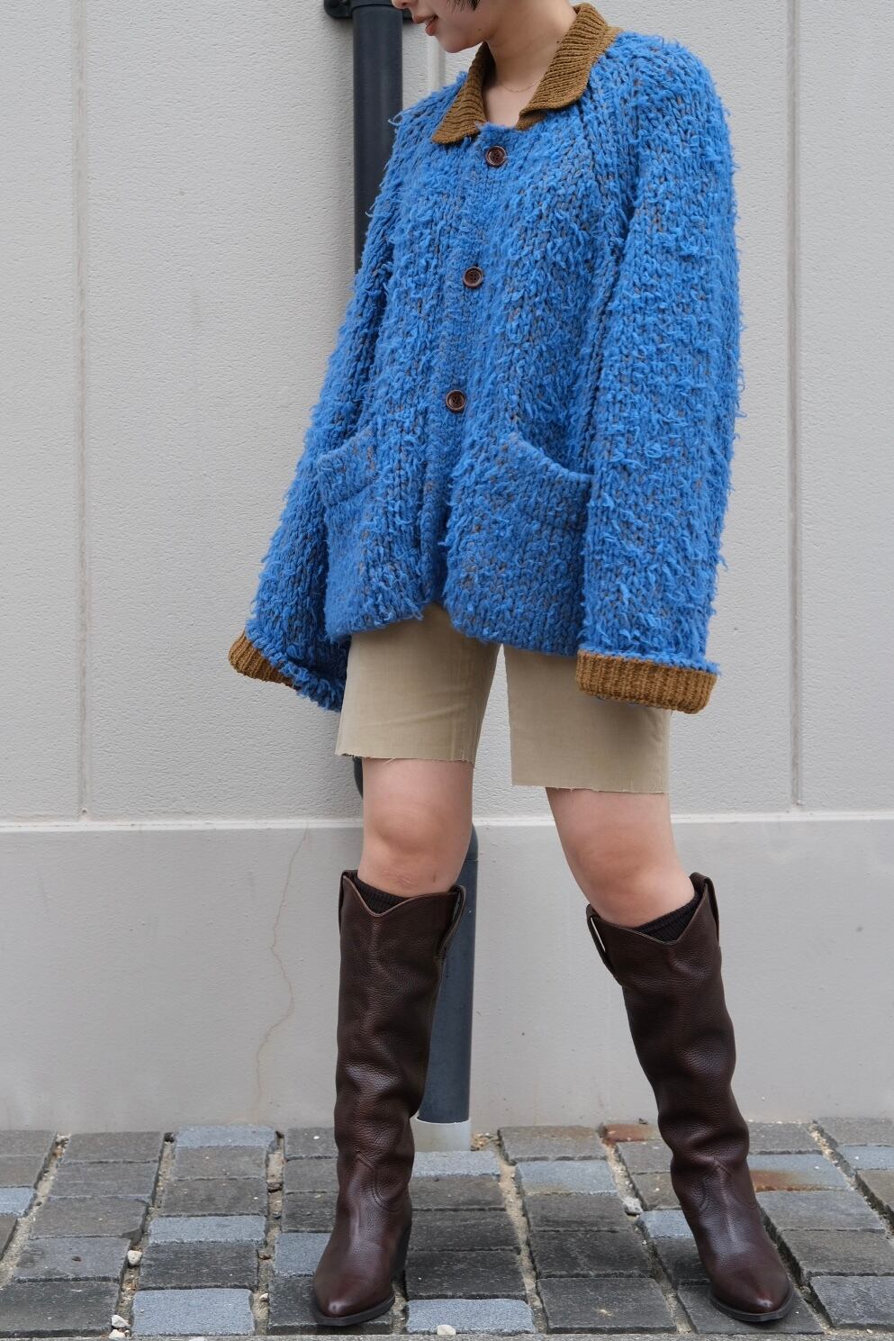 kota gushiken】Fisherman's Wool Fur Jacket -Light Blue- | loop