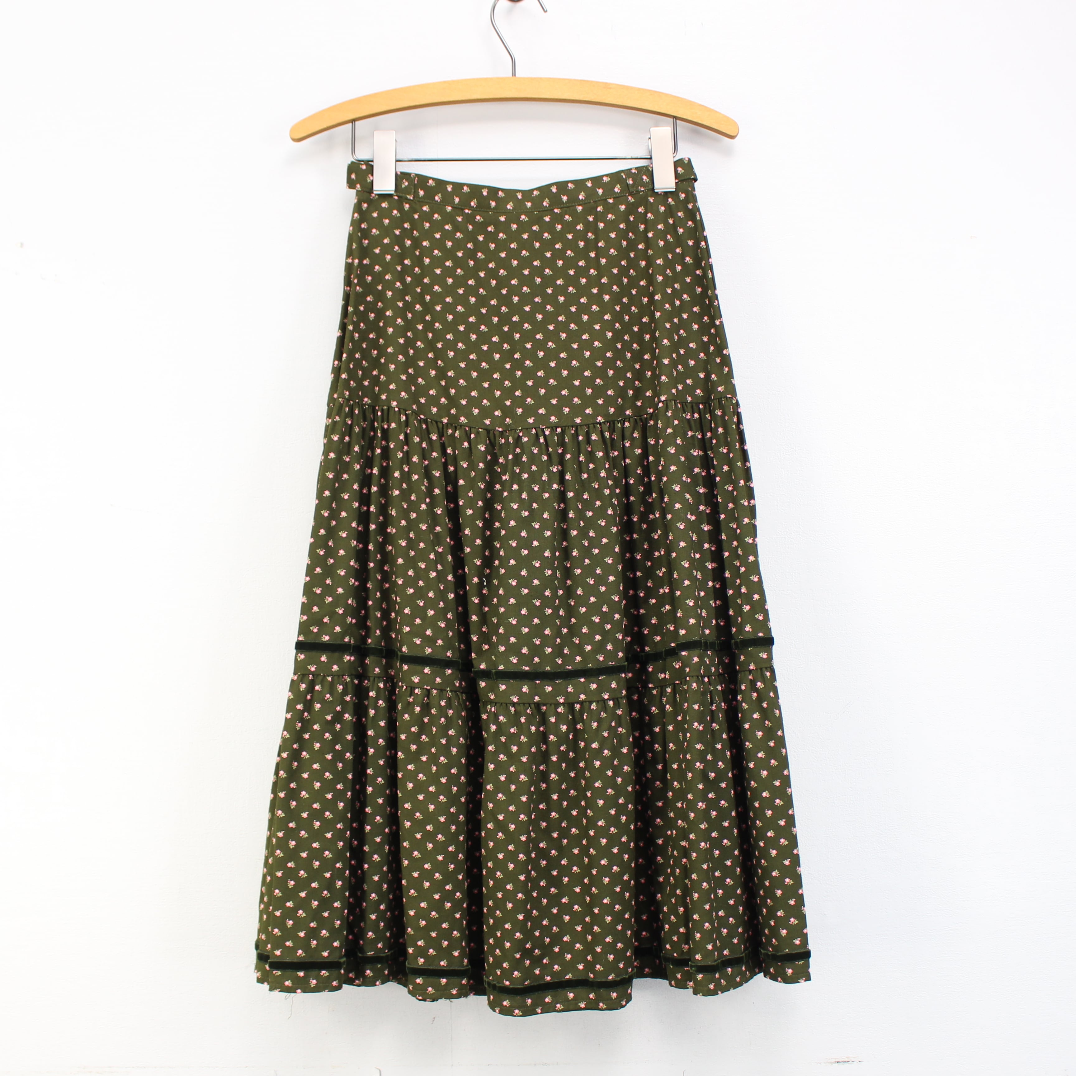 EU VINTAGE ヨーロッパ古着フリルデザインチロリアンスカート 