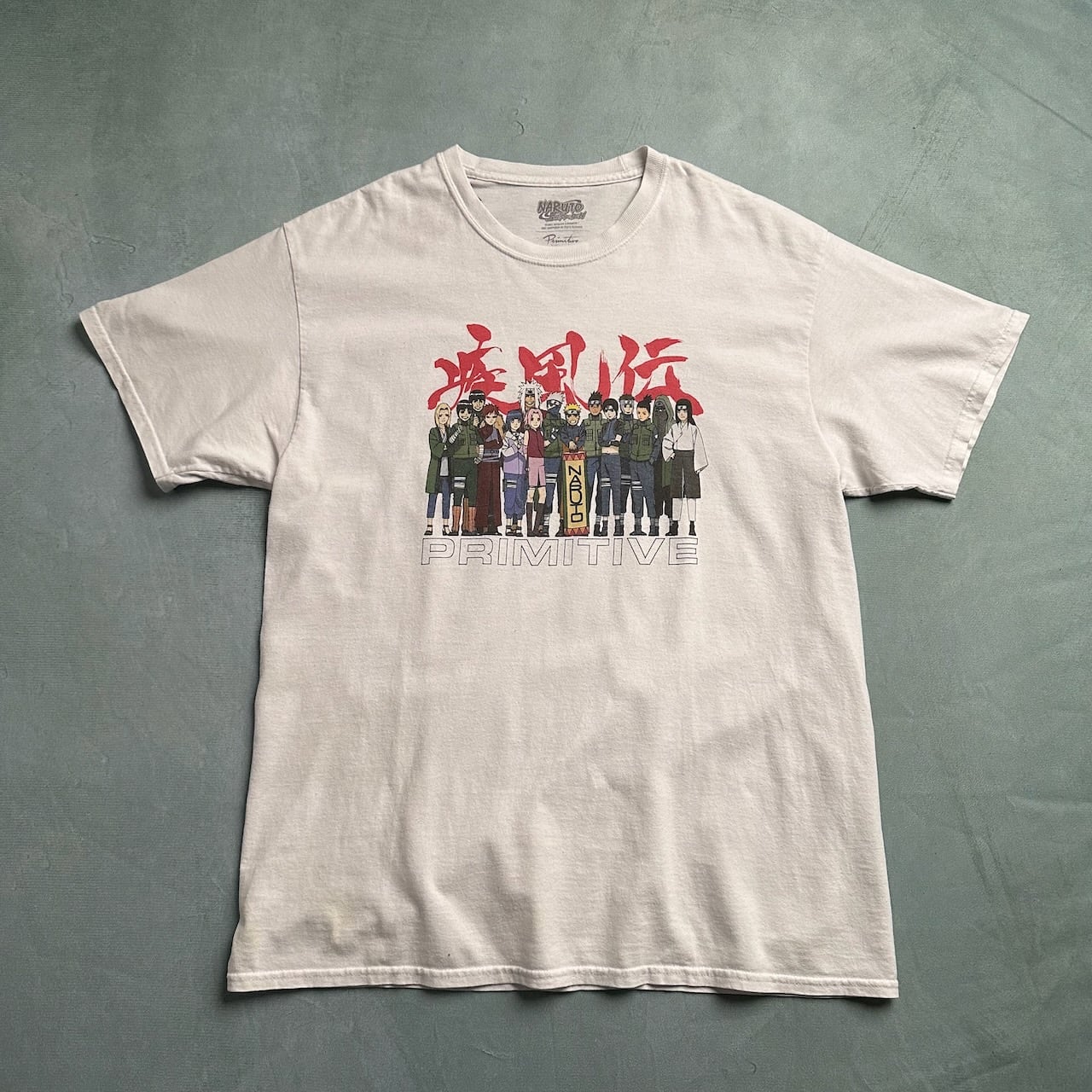 NARUTO ナルト疾風伝 全員集合 アニメTシャツ 白 L 古着 | RUFFY