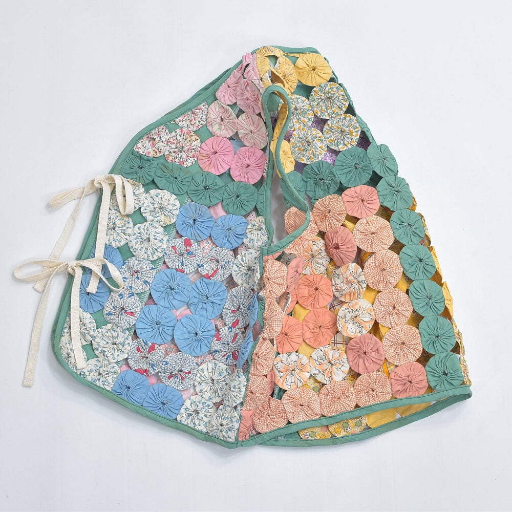 Remake ハンドメイド デザイン リメイク ヨーヨーキルト ベスト パッチ