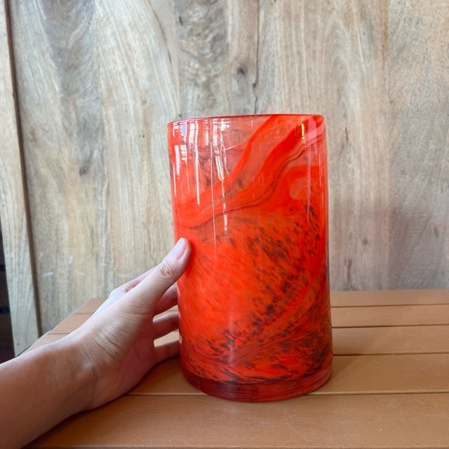 GLASS VASE  FLUSSO ORANGE S　ガラスグラデーション フラワーベース　Sサイズ 　生花　ドライフラワー　花瓶　花　