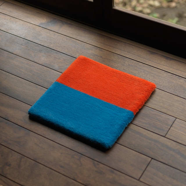 CIRCLE SQUARE RUG｜BLUE-ORANGE / 02