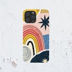 受注生産 iPhoneケース 虹と星のポップコラージュ｜レインボー柄 ZINE038A