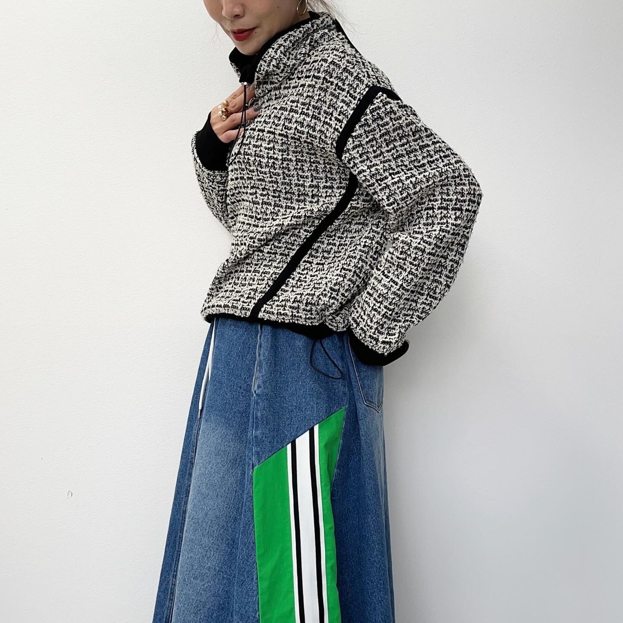 ミカーレミカーレ MICALLEMICALLE ファンシーツイードプルオーバー