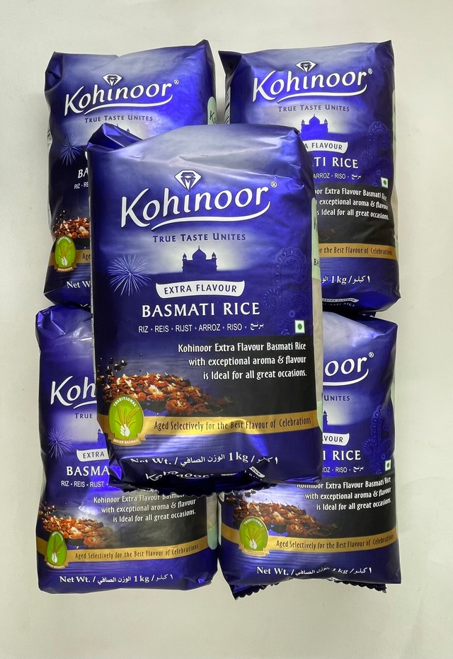 まとめ買いでお得！バスマティライス 1kg×5袋 Kohinoor Basmati Rice 1kg×5bags