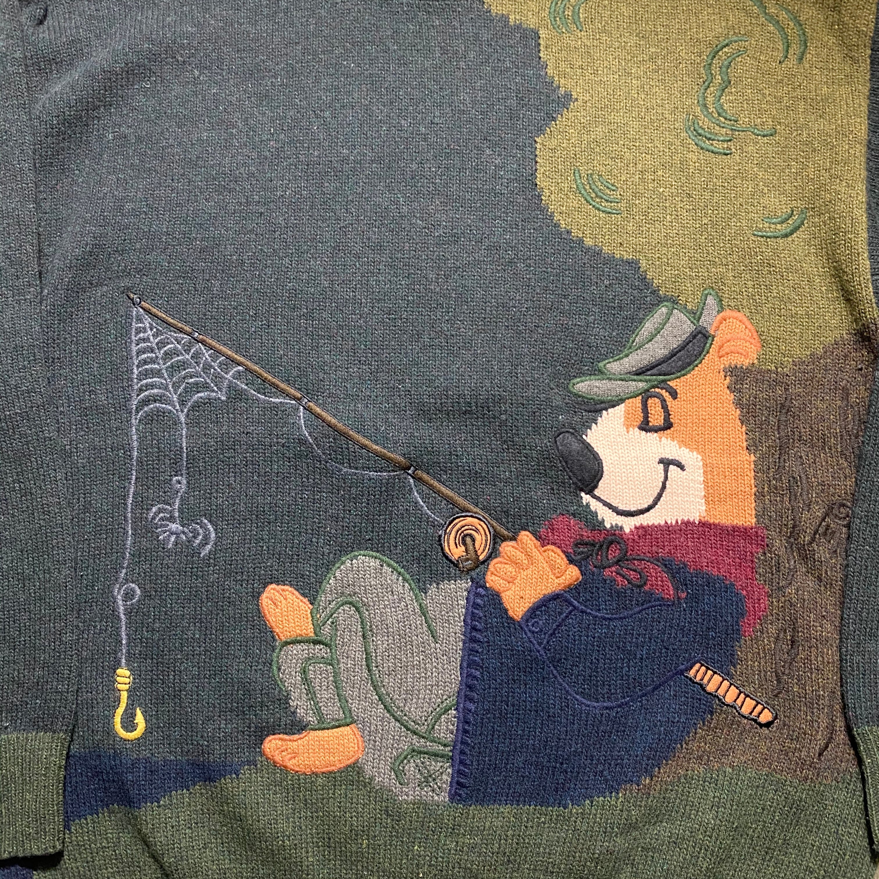 vintage JC de CASTELBAJAC wool rib knit sweater “yogi bear” | NOIR
