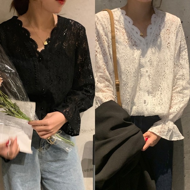 ブラウス レース 刺繍 レース ブラウス 白 黒 長袖 韓国 ファッション レディース 春服 夏服 レディース 春 夏 トップス スカラップ Vネック ノーカラー ブラウス ボタン 春 夏 レディース オフィスカジュアル Vestito ブラウス レース 刺繍 レース ブラウス 白 黒 長袖 韓国 ファッション レディース 春服 夏服 レディース 春 夏 トップス スカラップ Vネック ノーカラー ブラウス ボタン 春 夏 レディース オフィスカジュアル Vestito