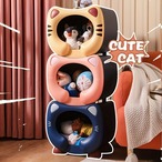 ネコ型おもちゃ収納箱 3色展開 おもちゃ箱 おもちゃ オーガナイザー 収納ボックス 男の子 女の子 大きなおもちゃ箱 保育園 プレイルーム