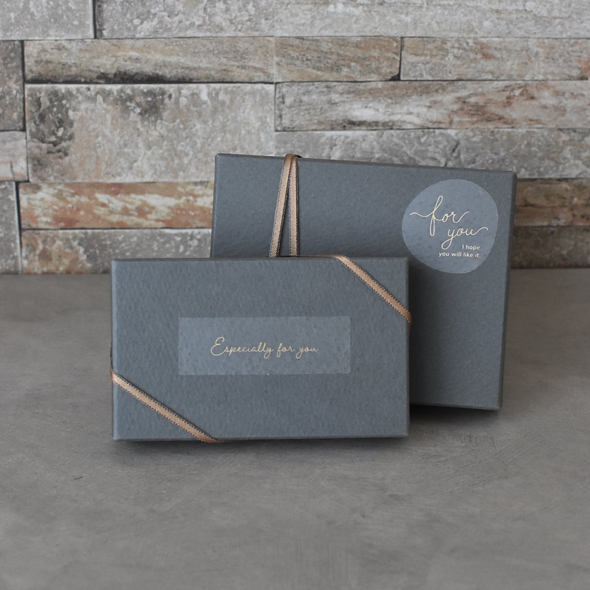 箔押しシール 半透明 長方形 ギフトラッピング 100枚入