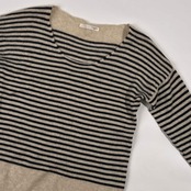 カシミヤ100% YARRA ヤラ ボーダー ニット セーター F/ベージュ系 レディース