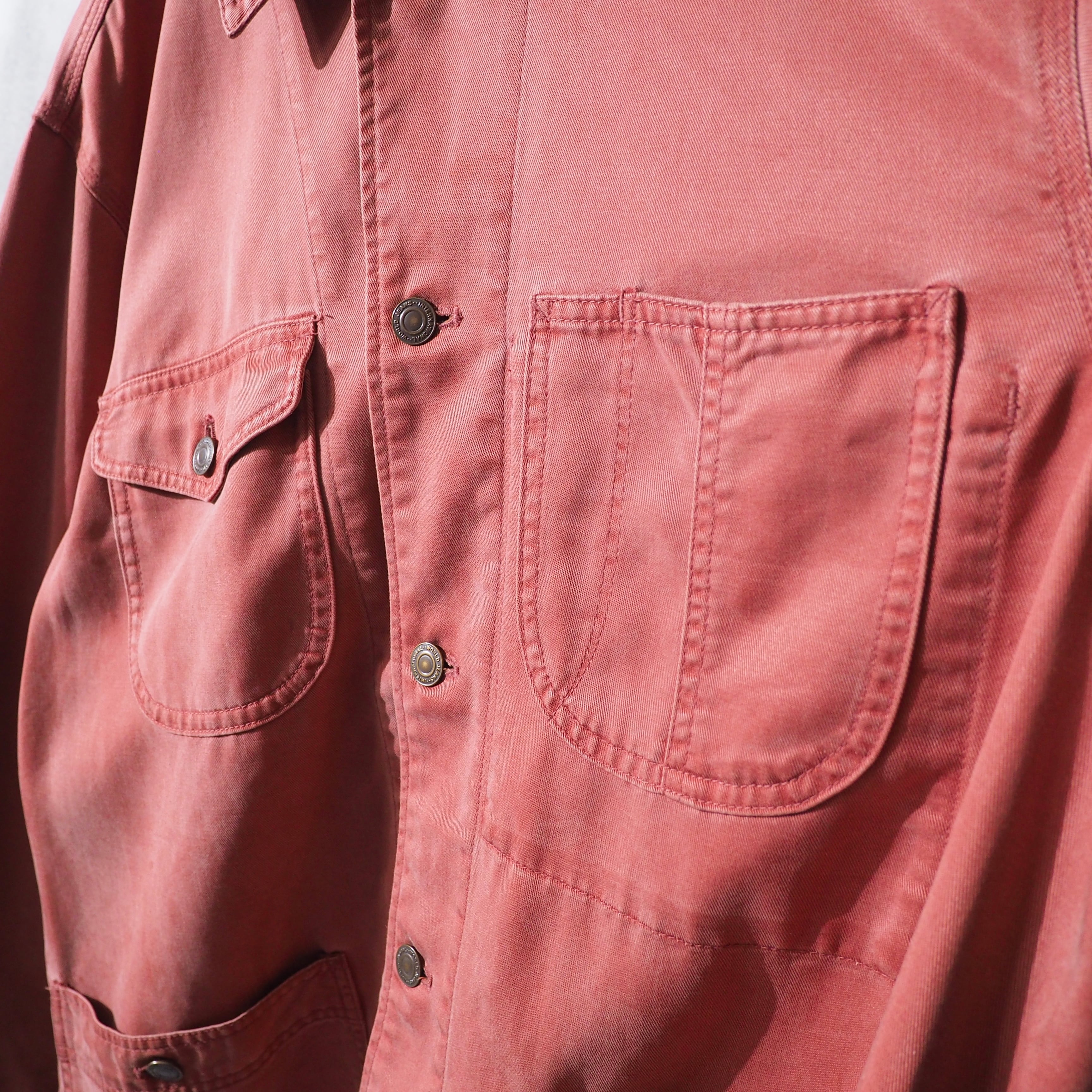 1980s " 紅鶴 " Beautiful Flamingo pink Color vintage Coverall jacket