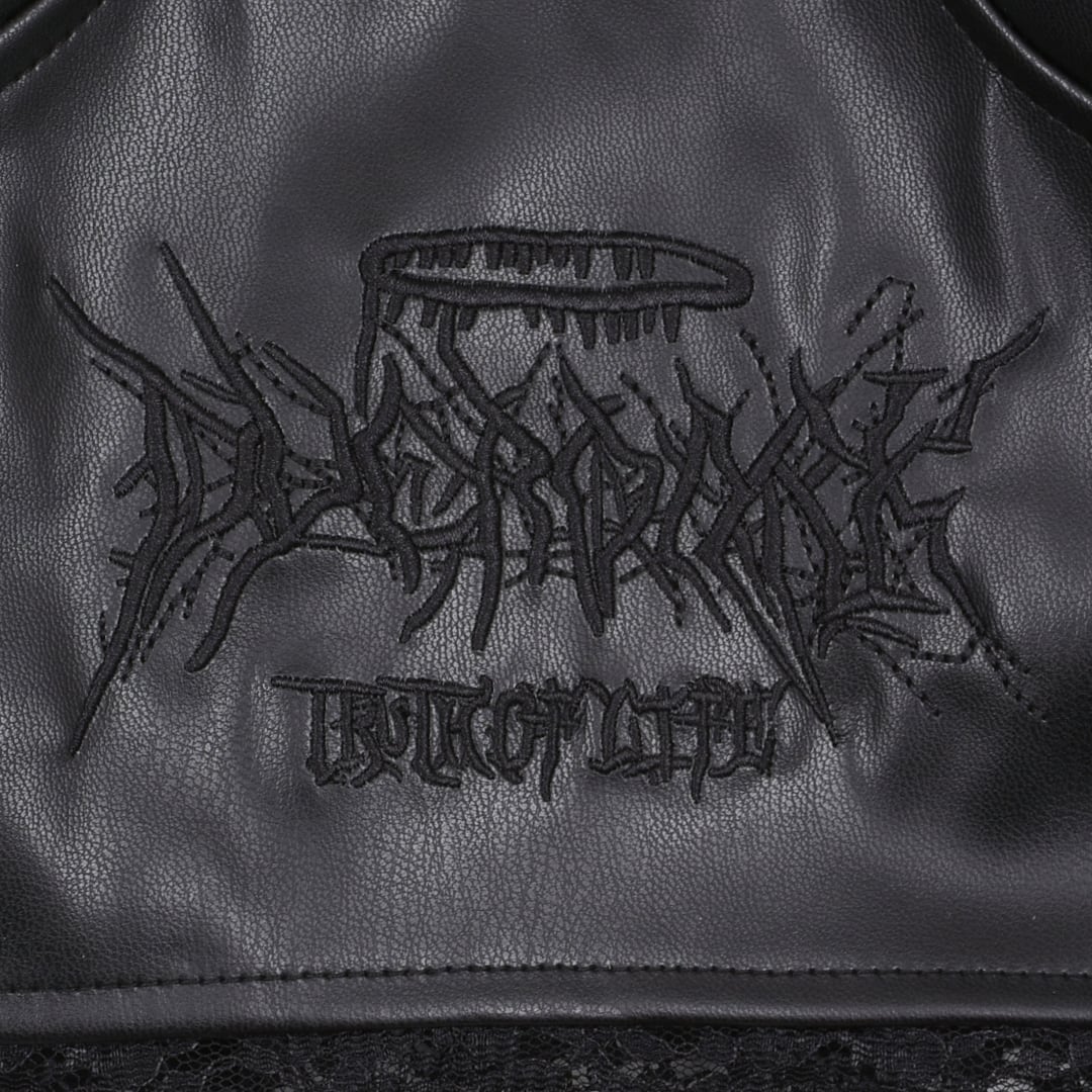 9/25新着】サブカル刺繍ロゴ☆レザービスチェ | VOLCAN&APHRODITE