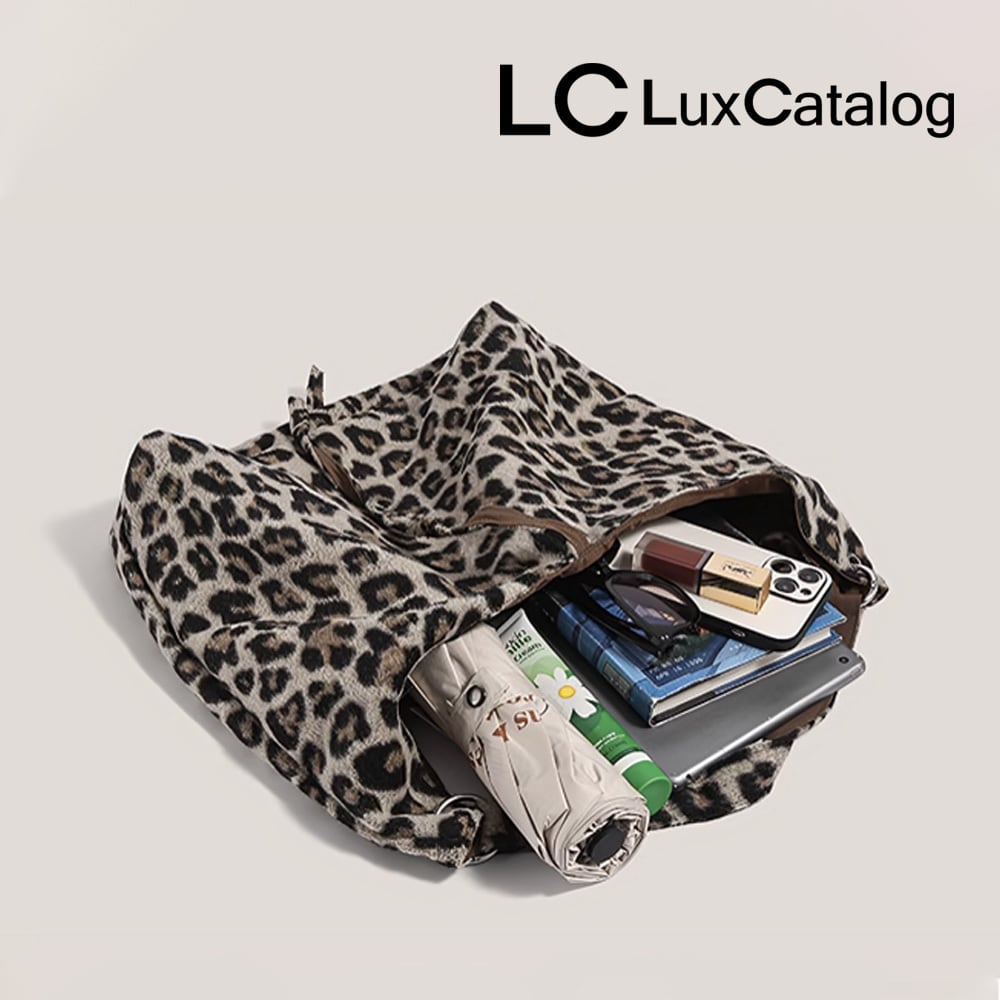 リバーシブルレオパードトライアルハンドメイドトートバッグ | 韓国