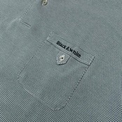 Black&White ブラックアンドホワイト ブラック&ホワイト ロゴ刺繍 ポケット付き 半袖 ポロシャツ LL /メンズ/ゴルフ/日本製